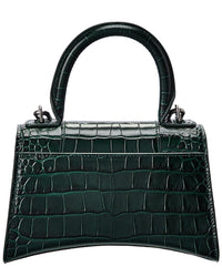 Balenciaga Hourglass Xs Croc-Embossed Leather Top Handle Satchel