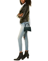 Balenciaga Hourglass Xs Croc-Embossed Leather Top Handle Satchel