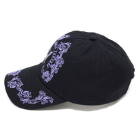 Versace Jeans Couture Black/Purple Embellished V Logo Baseball Cap