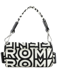 FENDI Fendi White & Black Printed Nylon Canvas X Marc Jacobs Baguette Nm (Authentic
