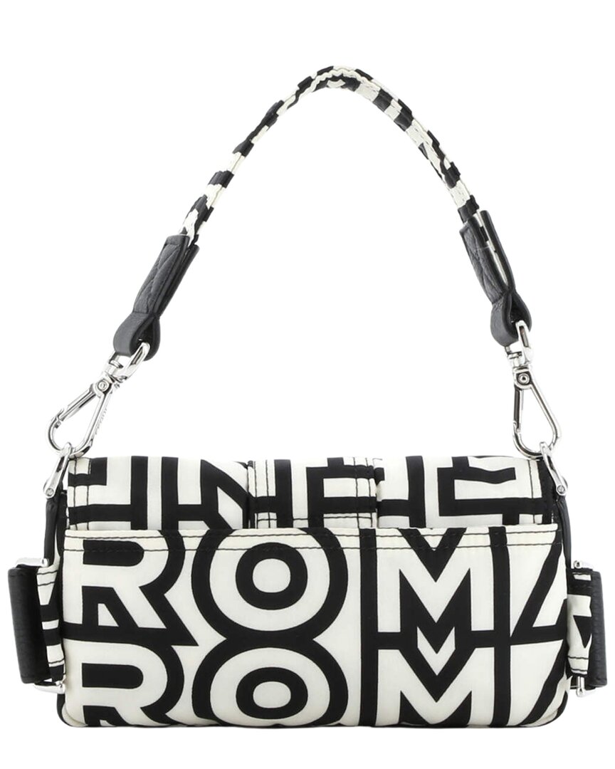 FENDI Fendi White & Black Printed Nylon Canvas X Marc Jacobs Baguette Nm (Authentic