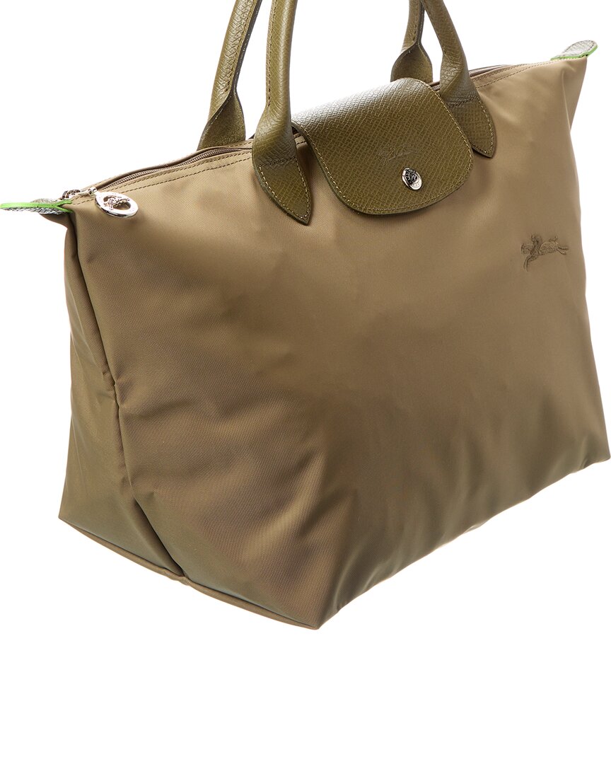 Longchamp Le Pliage Green Medium Canvas Handbag