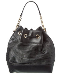 Jimmy Choo Juno Mesh & Leather Bucket Bag