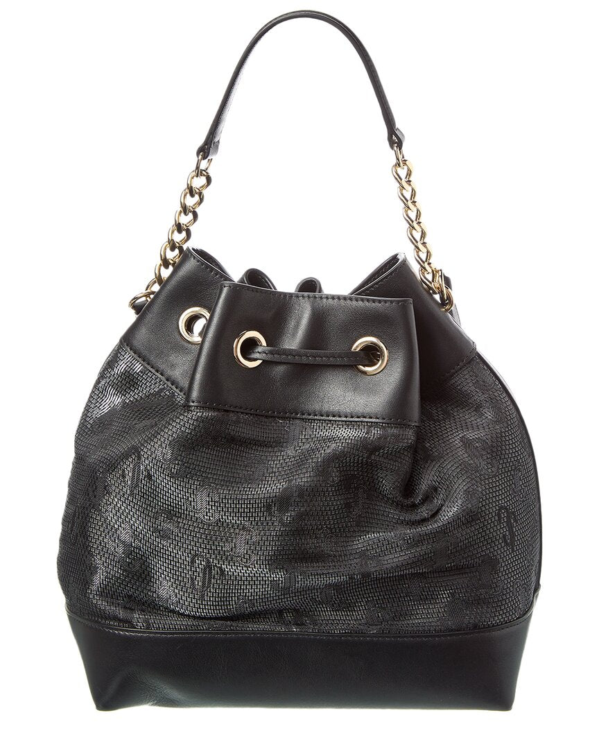 Jimmy Choo Juno Mesh & Leather Bucket Bag