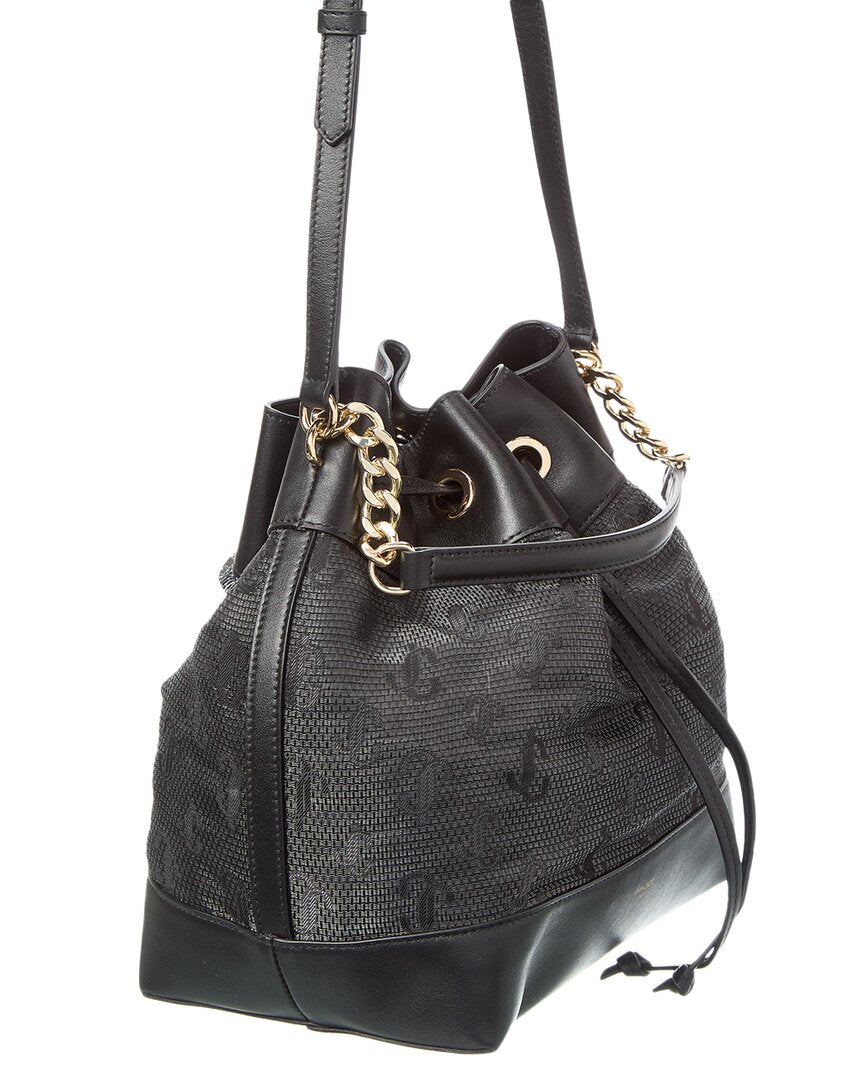Jimmy Choo Juno Mesh & Leather Bucket Bag