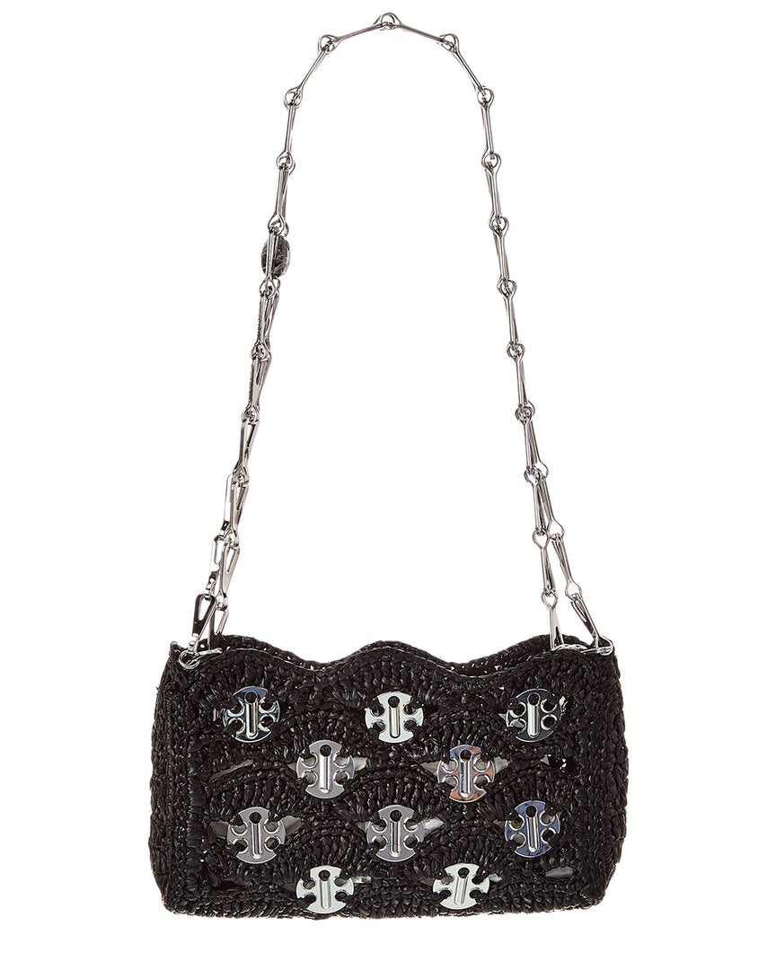 Paco Rabanne Raffia Shoulder Bag ONE SIZE Black