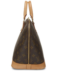 Louis Vuitton Louis Vuitton Brown Monogram Coated Canvas & Vachetta Leather Alma Pm (Authentic