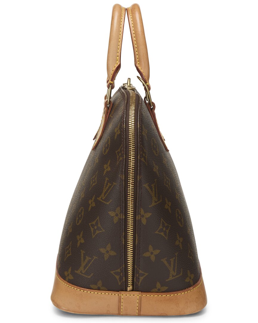 Louis Vuitton Louis Vuitton Brown Monogram Coated Canvas & Vachetta Leather Alma Pm (Authentic