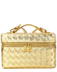 Tiffany & Fred Paris Metallic Quilted Leather Crossbody ONE SIZE Gold