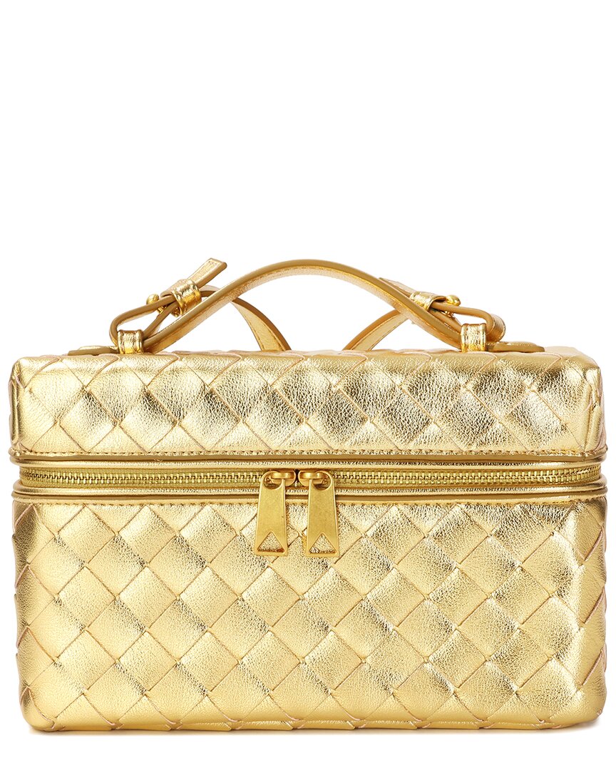 Tiffany & Fred Paris Metallic Quilted Leather Crossbody ONE SIZE Gold