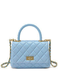 Tiffany & Fred Paris Quilted Leather Messenger Bag ONE SIZE Blue