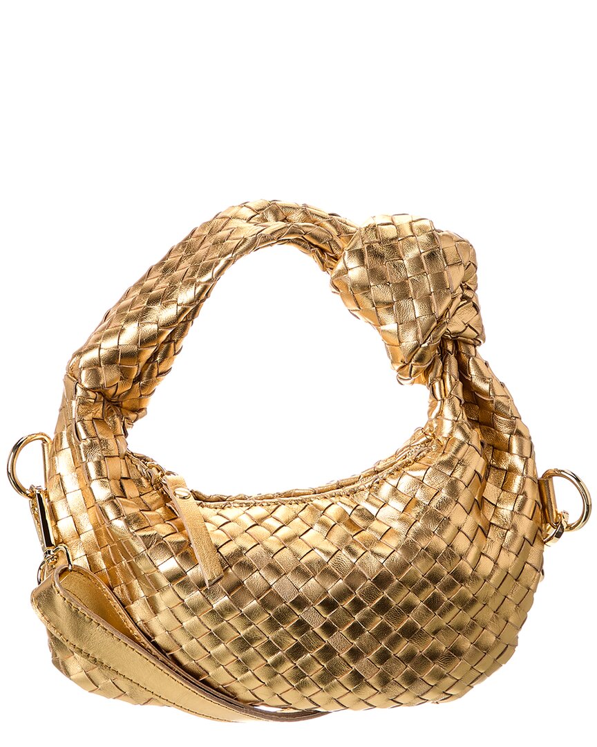 Isabella Rosetti Mae Hand-Woven Leather Shoulder Bag