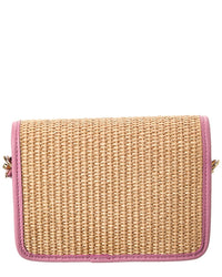 Persaman New York Eva Straw & Leather Crossbody