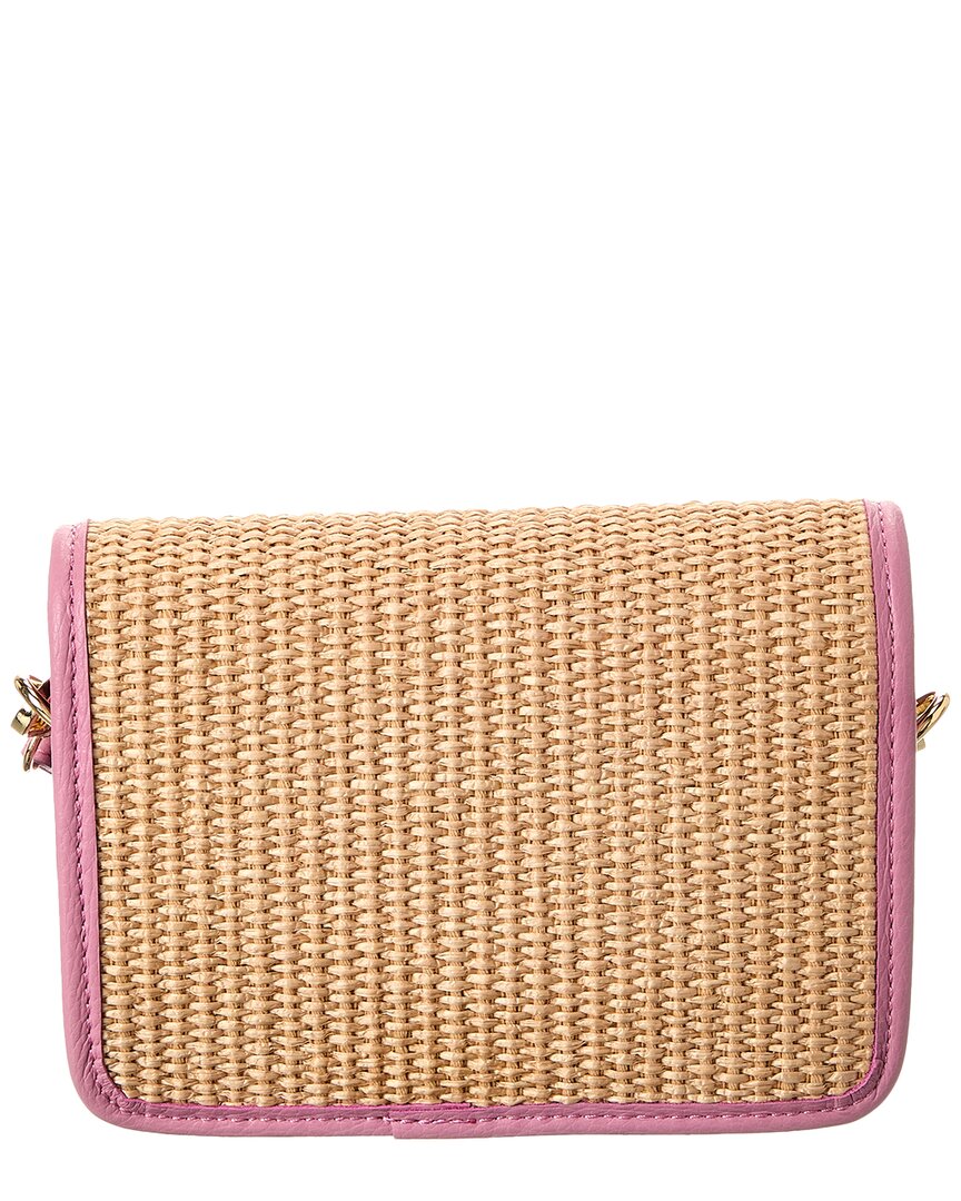 Persaman New York Eva Straw & Leather Crossbody