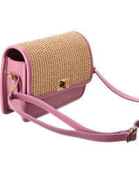 Persaman New York Eva Straw & Leather Crossbody