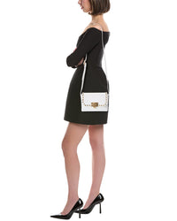 Persaman New York Womens Alessia Studded Leather Crossbody, White