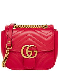 Gucci Gg Marmont Mini Matelasse Leather Shoulder Bag ONE SIZE Red