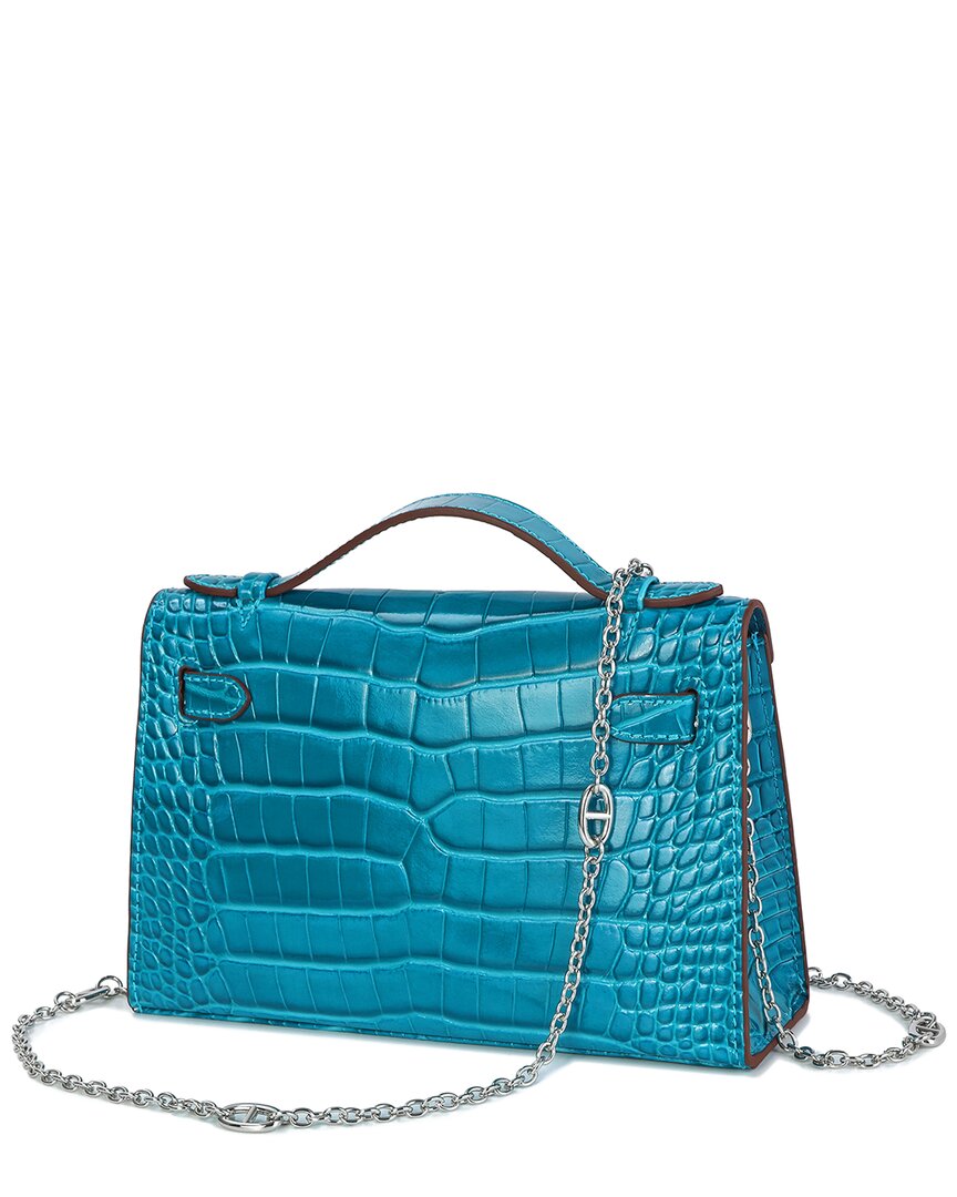 Tiffany & Fred Paris Croco-Embossed Top-Handle Crossbody