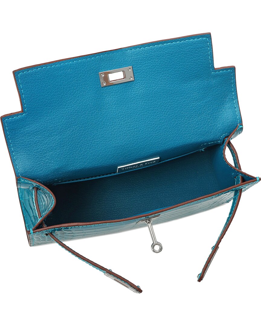 Tiffany & Fred Paris Croco-Embossed Top-Handle Crossbody