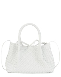Tiffany & Fred Paris Hand-Woven Leather Tote ONE SIZE White