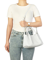 Tiffany & Fred Paris Hand-Woven Leather Tote