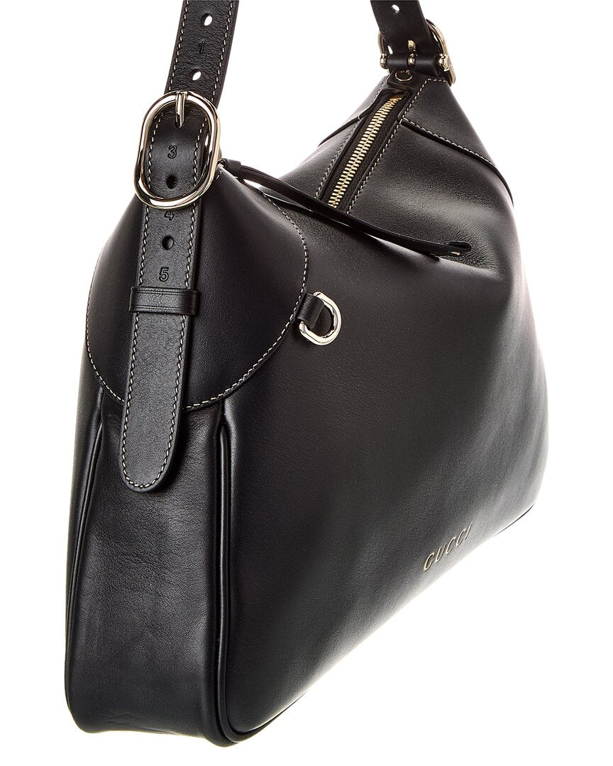 Gucci Gg Emblem Large Leather Shoulder Bag