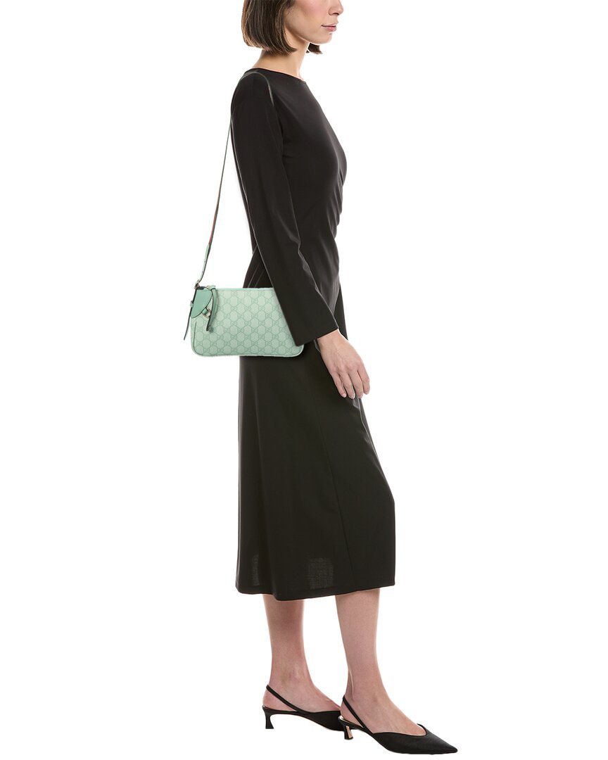 Gucci Gg Emblem Small Gg Coated Fabric & Leather Shoulder Bag