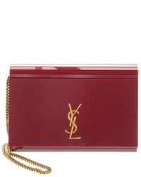 Saint Laurent Vicky Minaudiere Plexiglas Shoulder Bag ONE SIZE Red