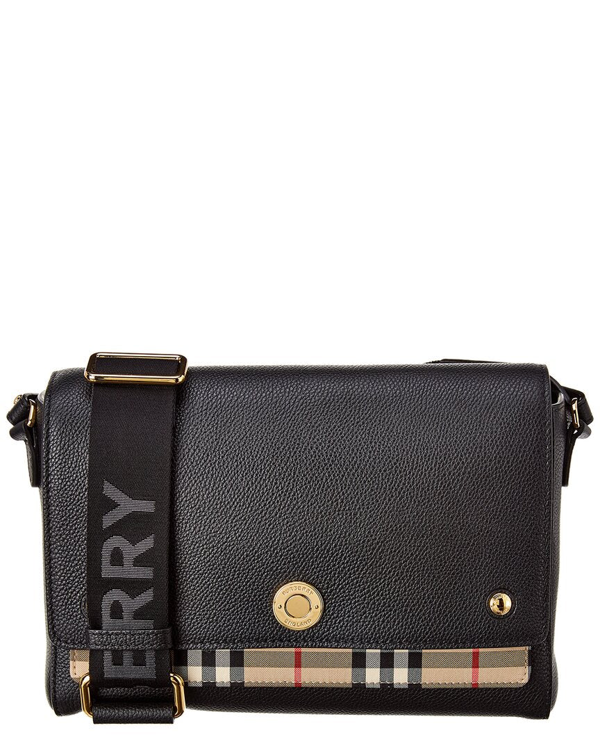 Dnu Inv Burberry Note Medium Vintage Check & Leather Shoulder Bag