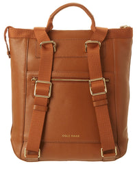 Cole Haan Grand Ambition Convertible Solid Leather Backpack, Brown