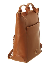 Cole Haan Grand Ambition Convertible Solid Leather Backpack, Brown