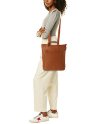 Cole Haan Grand Ambition Convertible Solid Leather Backpack, Brown