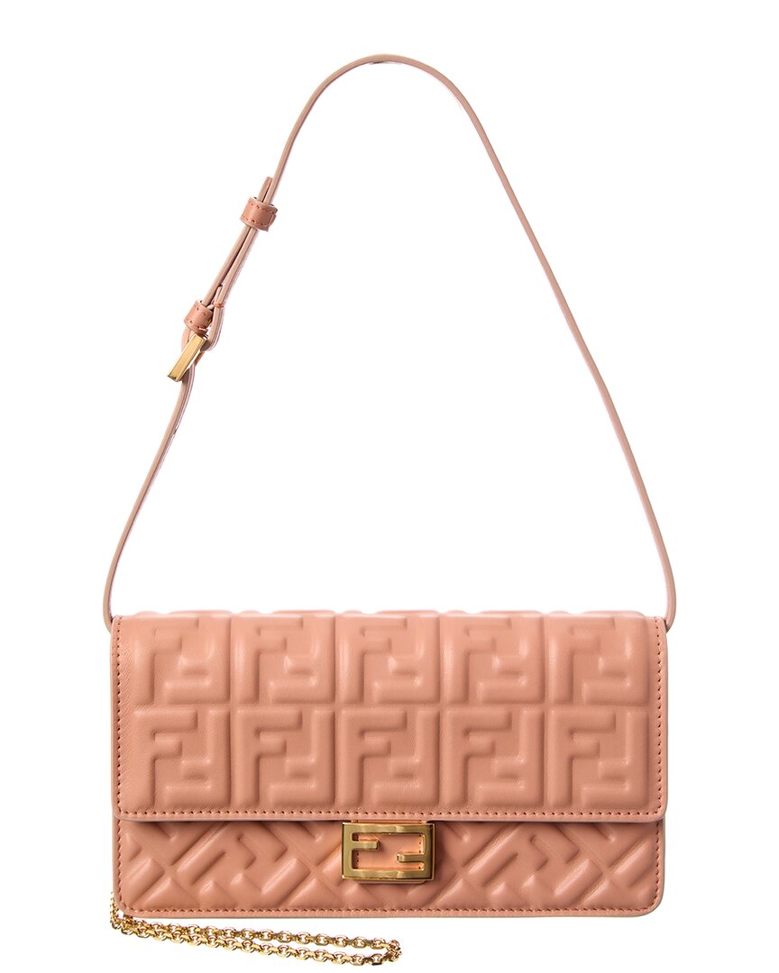 Fendi Baguette Ff Leather Wallet On Chain
