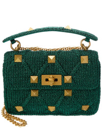 Valentino Roman Stud Medium Lurex Shoulder Bag
