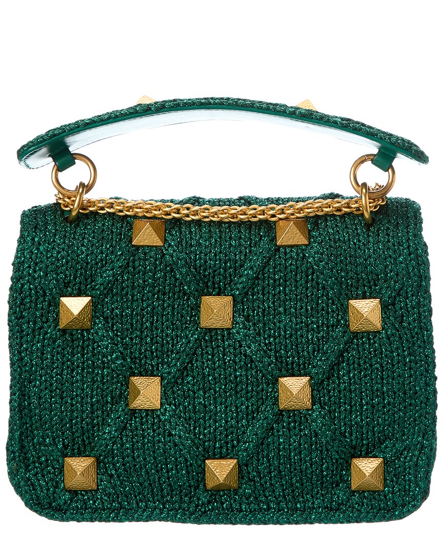 Valentino Roman Stud Medium Lurex Shoulder Bag