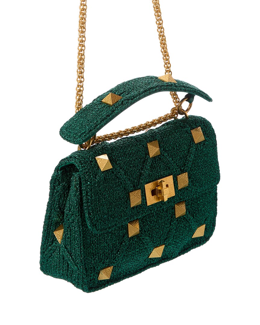 Valentino Roman Stud Medium Lurex Shoulder Bag