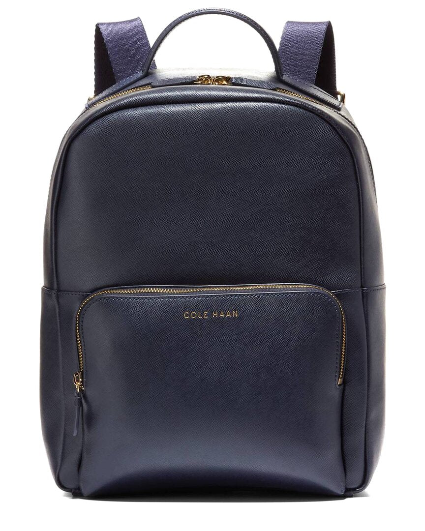 Cole Haan Delancey Leather Backpack ONE SIZE Blue