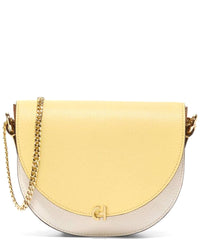 Cole Haan Evie Chain Leather Saddle Bag ONE SIZE Yellow