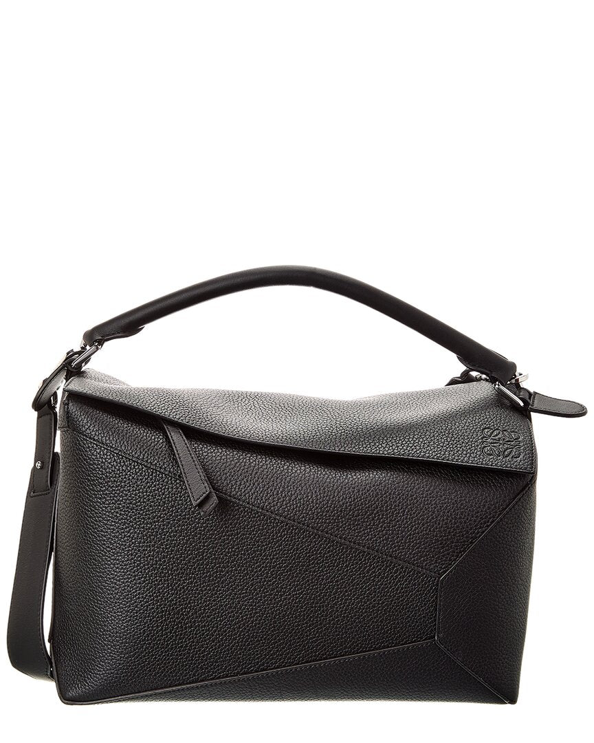 Loewe Puzzle Large Leather Shoulder Bag ONE SIZE Black