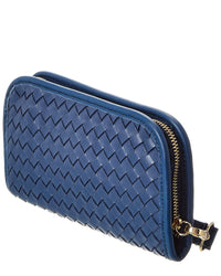 Isabella Rosetti Nora Hand-Woven Leather Clutch