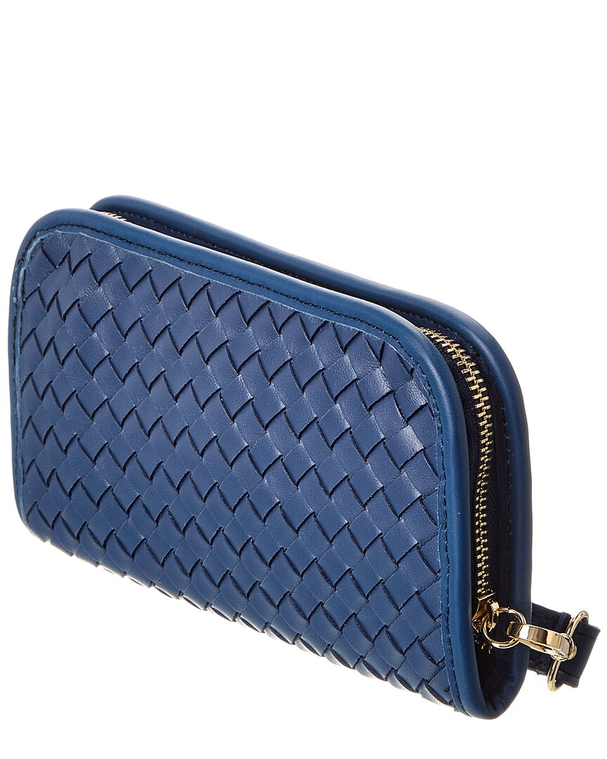 Isabella Rosetti Nora Hand-Woven Leather Clutch