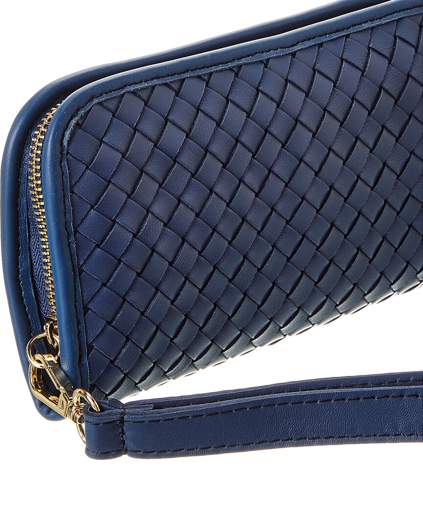 Isabella Rosetti Nora Hand-Woven Leather Clutch