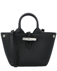 Longchamp Roseau Leather Top Handle Bag, Black
