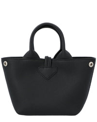 Longchamp Roseau Leather Top Handle Bag, Black