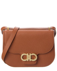 Ferragamo Gancini Leather Shoulder Bag ONE SIZE Brown Multi