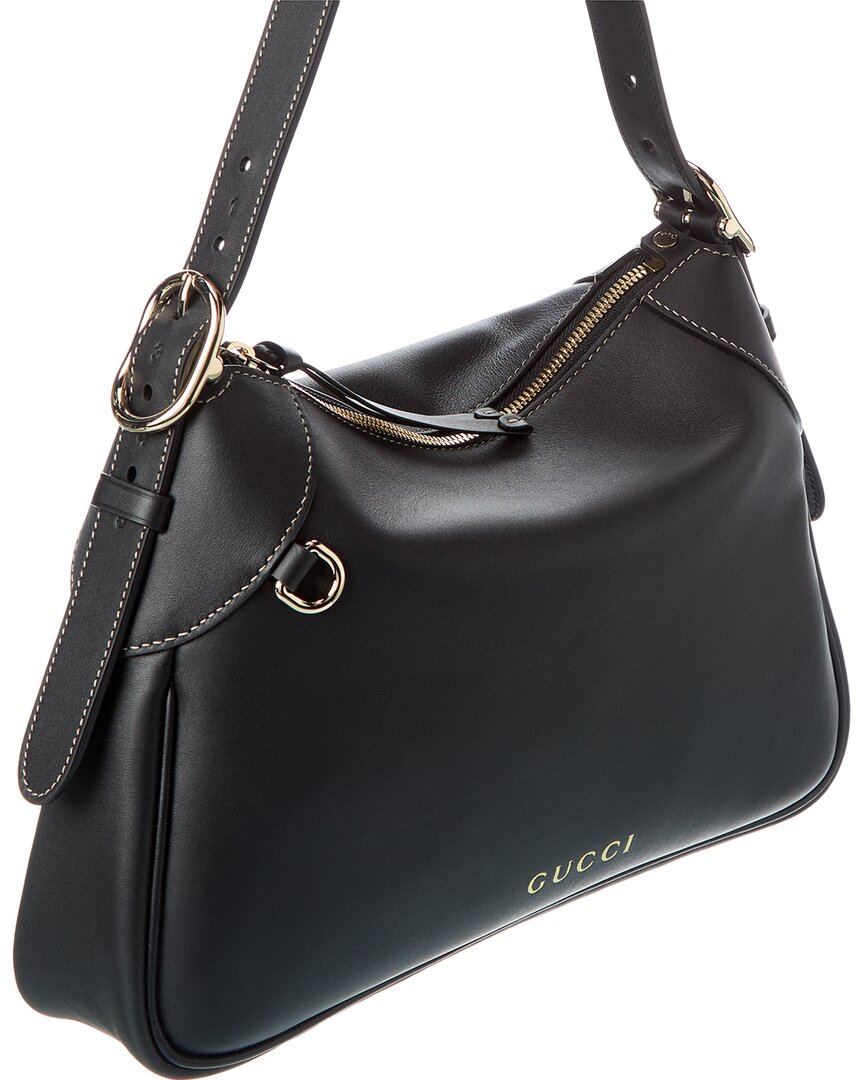 Gucci Gg Emblem Leather Hobo Bag