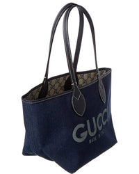 Gucci Totissima Small Reversible Denim & Leather Tote