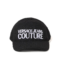Versace Jeans Couture Versace Jeans Couture Black Monochrome Logo Fuzzy Baseball Cap
