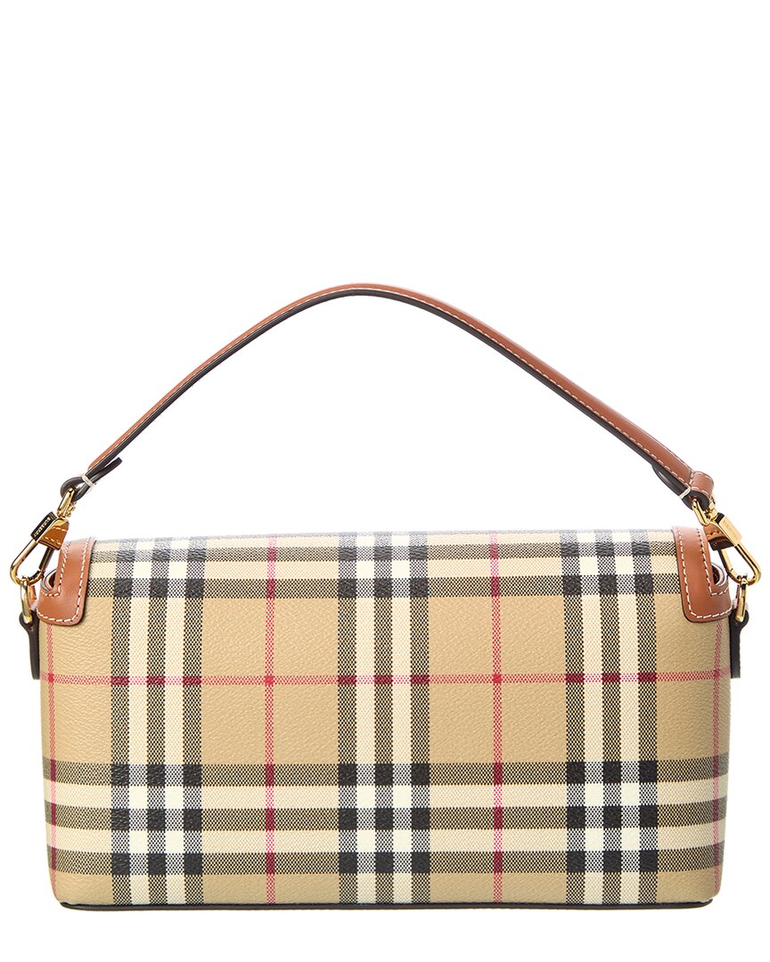 Burberry Check E-Canvas & Leather Shoulder Bag – Bluefly
