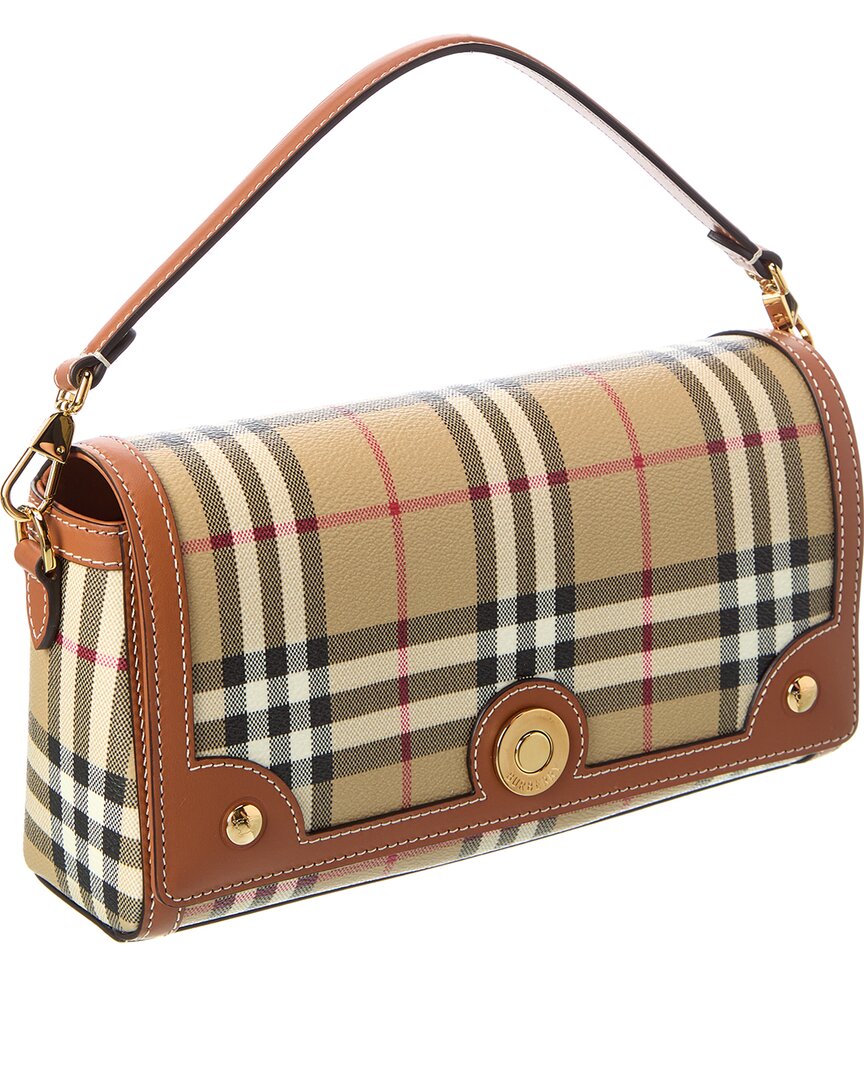 Burberry Burberry Check E-Canvas & Leather Shoulder Bag